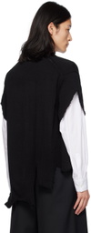 Black Comme des Garçons Black Asymmetrical Cardigan