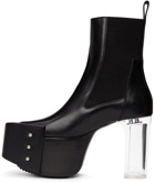 Rick Owens Black Beveled Platform Chelsea Boots