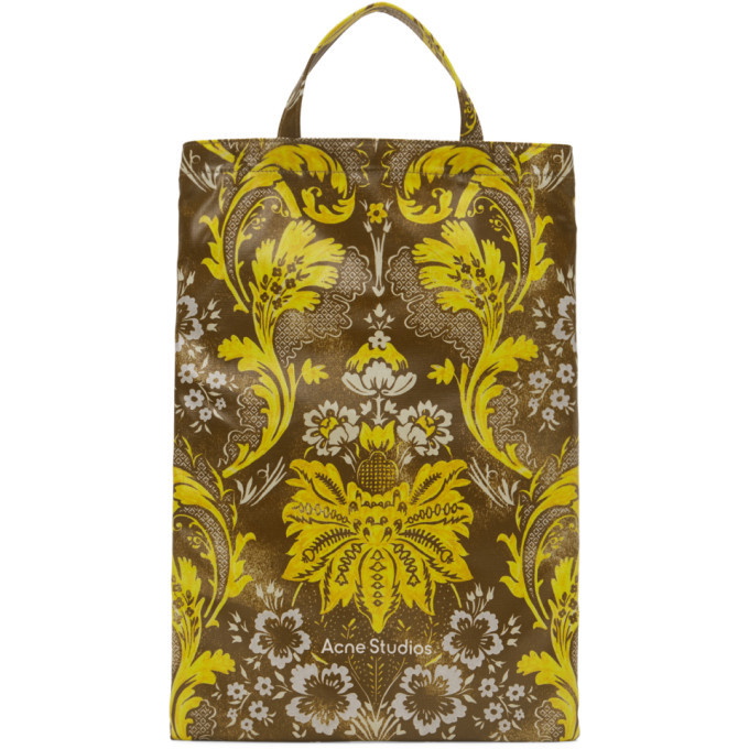 Photo: Acne Studios Brown and Yellow Floral Print Tote