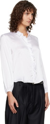R13 White Ruffle Blouse