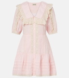 Rixo Dove embroidered cotton voile minidress