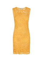 Simkhai Fynch Crochet Cotton Mini Dress Yellow
