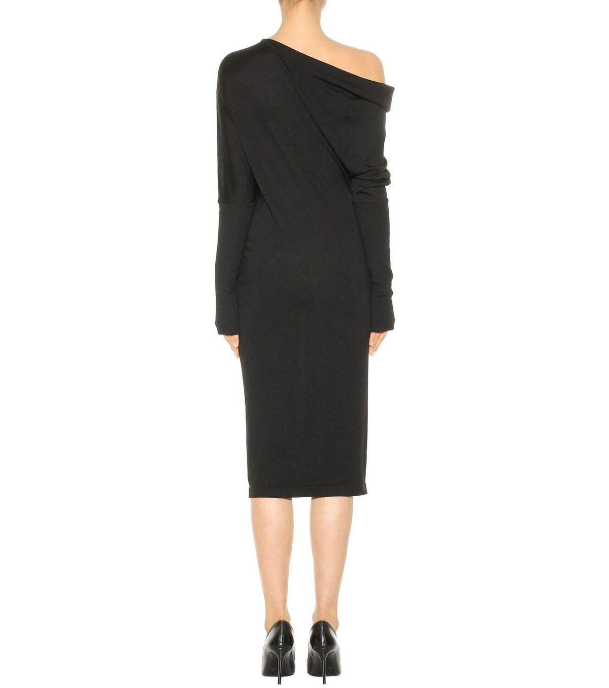Tom Ford Draped cashmere and silk midi dress