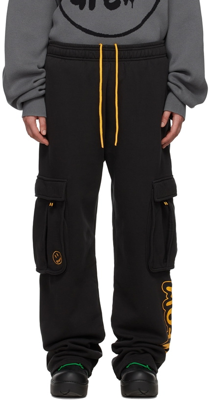 Photo: drew house SSENSE Exclusive Black Cartoon Font Lounge Pants