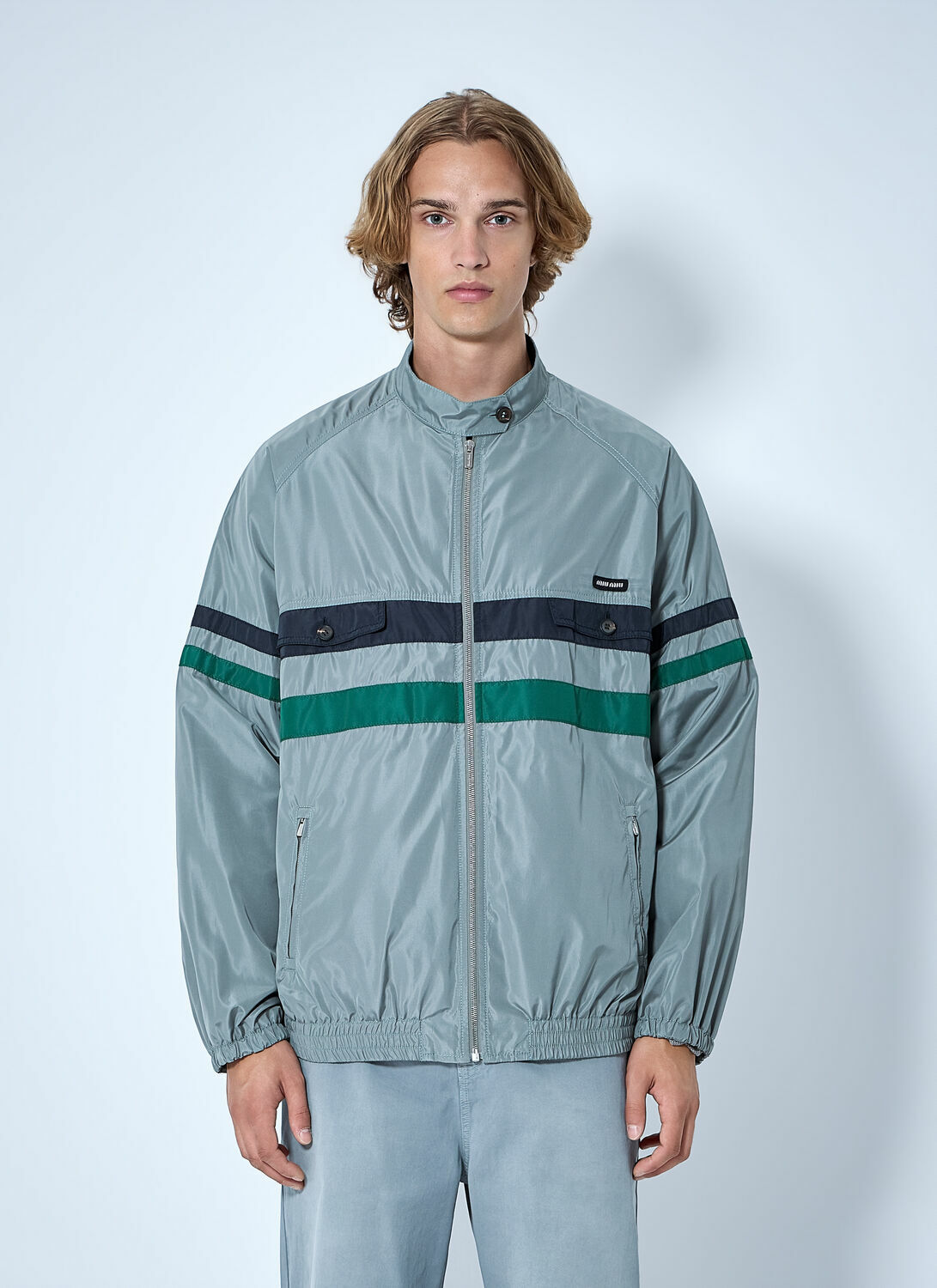 Miu Miu Technical Silk Blouson Jacket