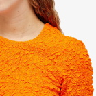 GANNI Women's Cotton Poplin O-Neck Crop Smock Top in Vibrant Orange