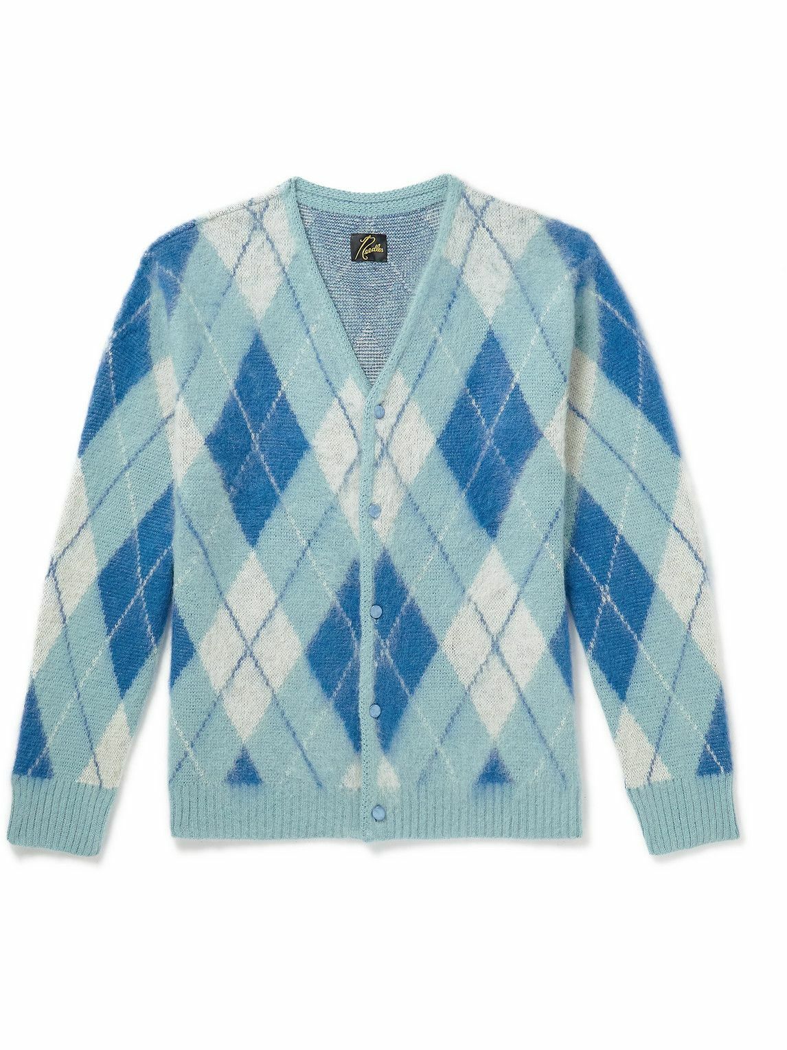 Needles - Argyle Mohair-Blend Cardigan - Blue Needles