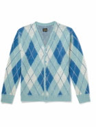 Needles - Argyle Mohair-Blend Cardigan - Blue