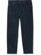 Kiton - Slim-Fit Cropped Cotton-Blend Corduroy Trousers - Blue