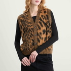 Aries Women's Brushed Leopard Vest in Brown