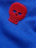 ALEXANDER MCQUEEN - Slim-Fit Crochet-Trimmed Cashmere Sweater - Blue