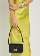 Victoria Beckham Dorian Small Crocodile-effect Patent Leather top Handle bag - Black - One Size