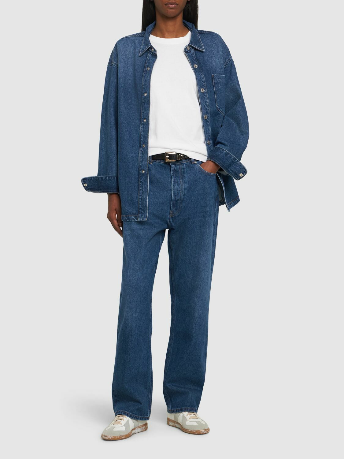 AMI PARIS - Loose Cotton Denim Jeans AMI