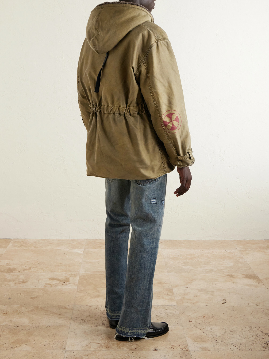 Enfants Riches Déprimés - Vienna Appliquéd Shearling-Trimmed Padded Cotton-Sateen Hooded Parka - Green