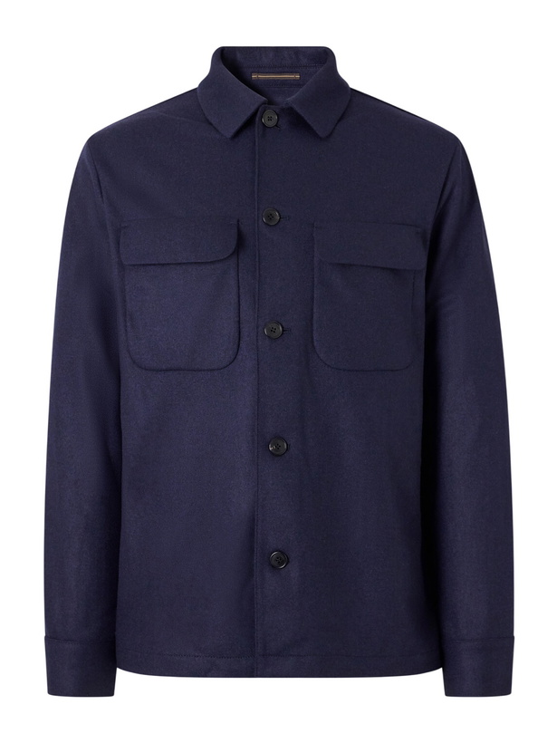 Photo: Slowear - Incotex Cashmere-Felt Overshirt - Blue