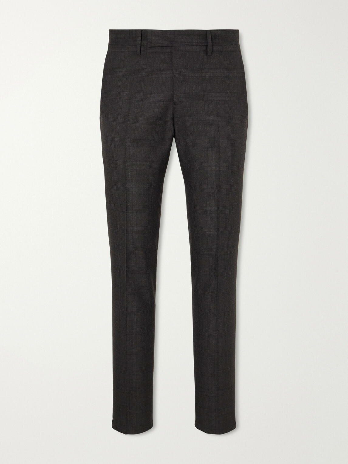 Lardini - Prince of Wales Checked Straight-Leg Wool Trousers - Brown
