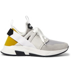 TOM FORD - Jago Suede, Mesh and Neoprene Sneakers - Gray