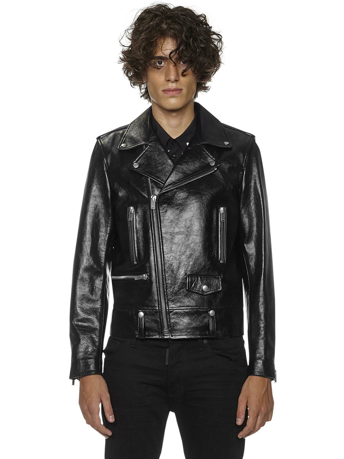 Saint Laurent Black Leather Motorcycle Jacket Saint Laurent