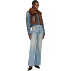 R13 Brown & Blue 'Denim Fur' Jacket