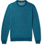 Loro Piana - Slim-Fit Mélange Linen, Cashmere and Silk-Blend Sweater - Men - Blue