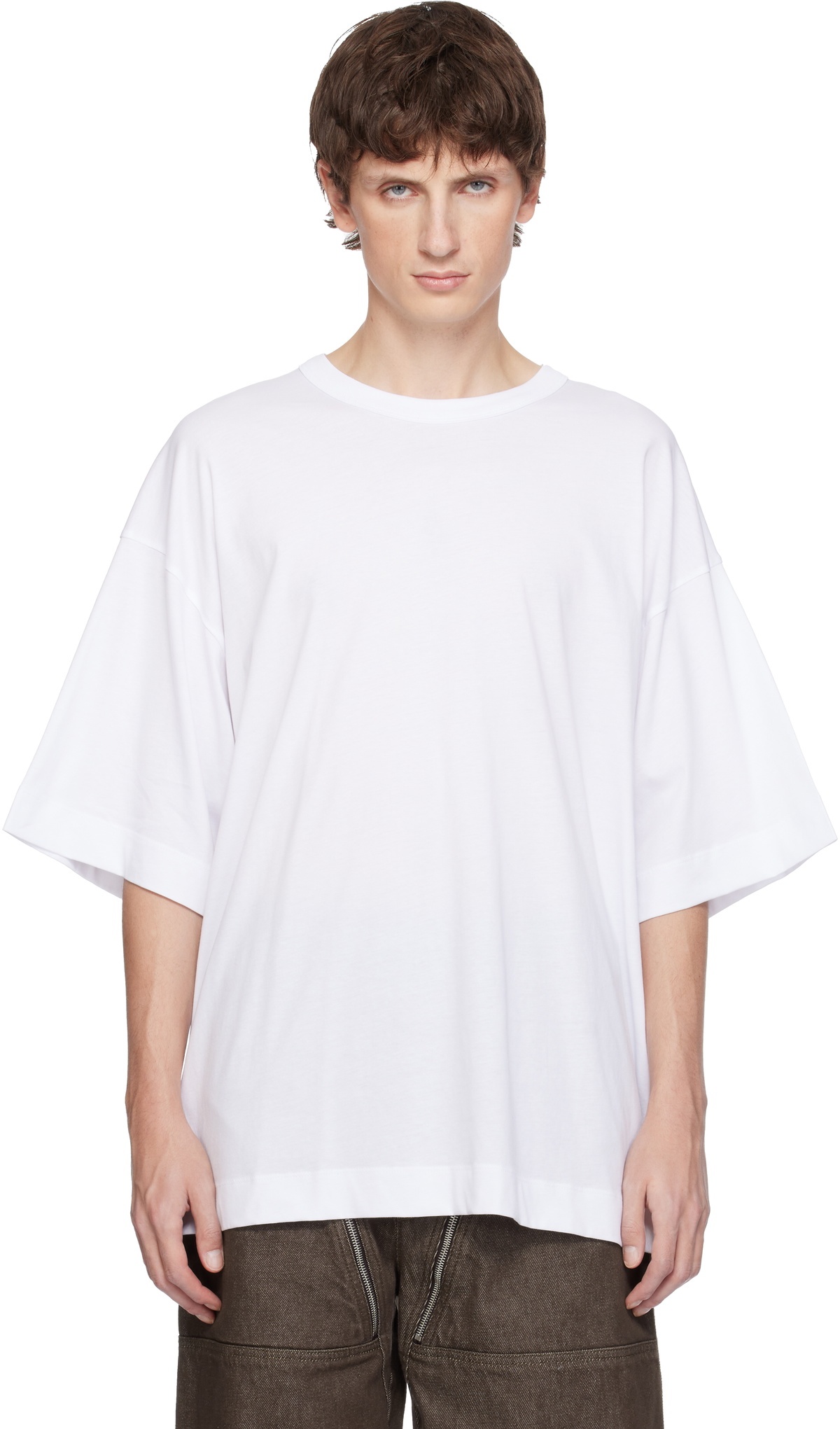 White Oversized T-shirt by Dries Van Noten on Sale