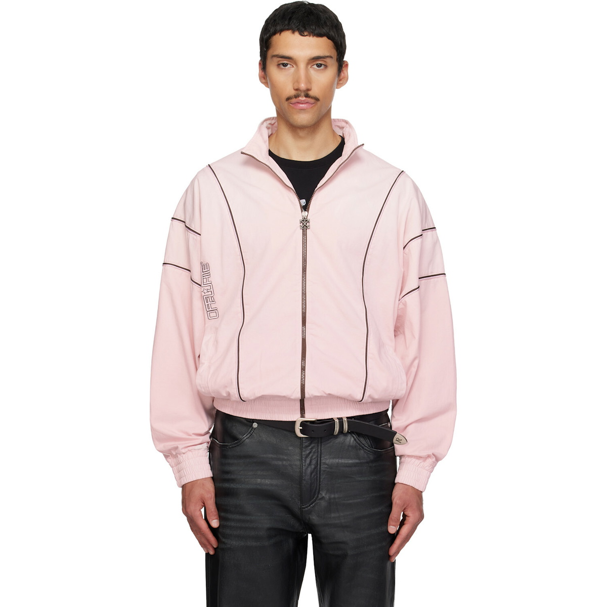 Off-White Pink Relaxed Garment Dyed Track Jacket