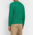 Beams Plus - Slim-Fit Cable-Knit Cotton Sweater - Green