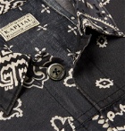 KAPITAL - Patchwork Bandana-Print Cotton Trucker Jacket - Black