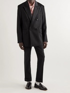 AMI PARIS - Double-Breasted Virgin Wool-Gabardine Blazer - Black