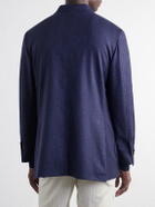 Rubinacci - Darted Flecked Wool-Herringbone Suit Jacket - Blue