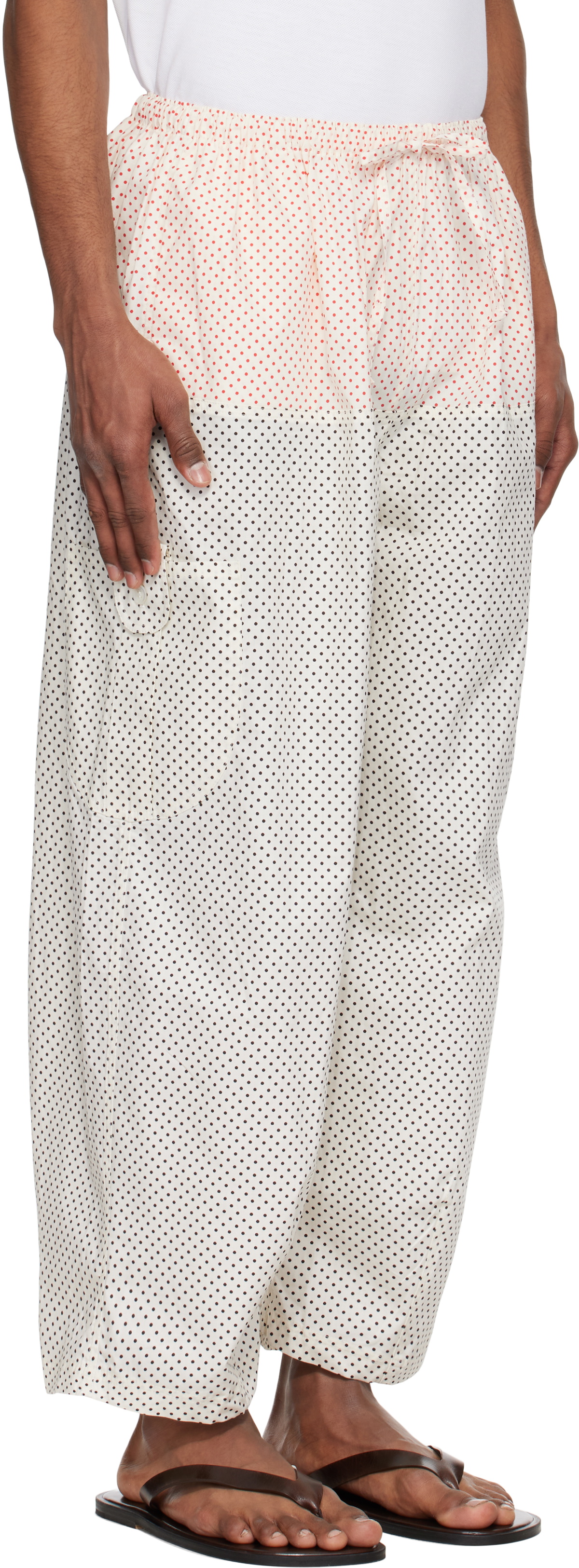 SC103 White & Black Margin Cargo Pants