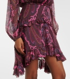 Etro Paisley ruffled silk minidress