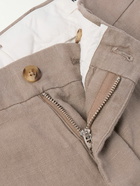 NN07 - Theo 1454 Tapered Linen Trousers - Brown