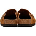 Birkenstock Tan Regular Boston Soft Footbed Suede Leather Loafers