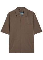 Herno Striped Seersucker Shirt Dark Brown