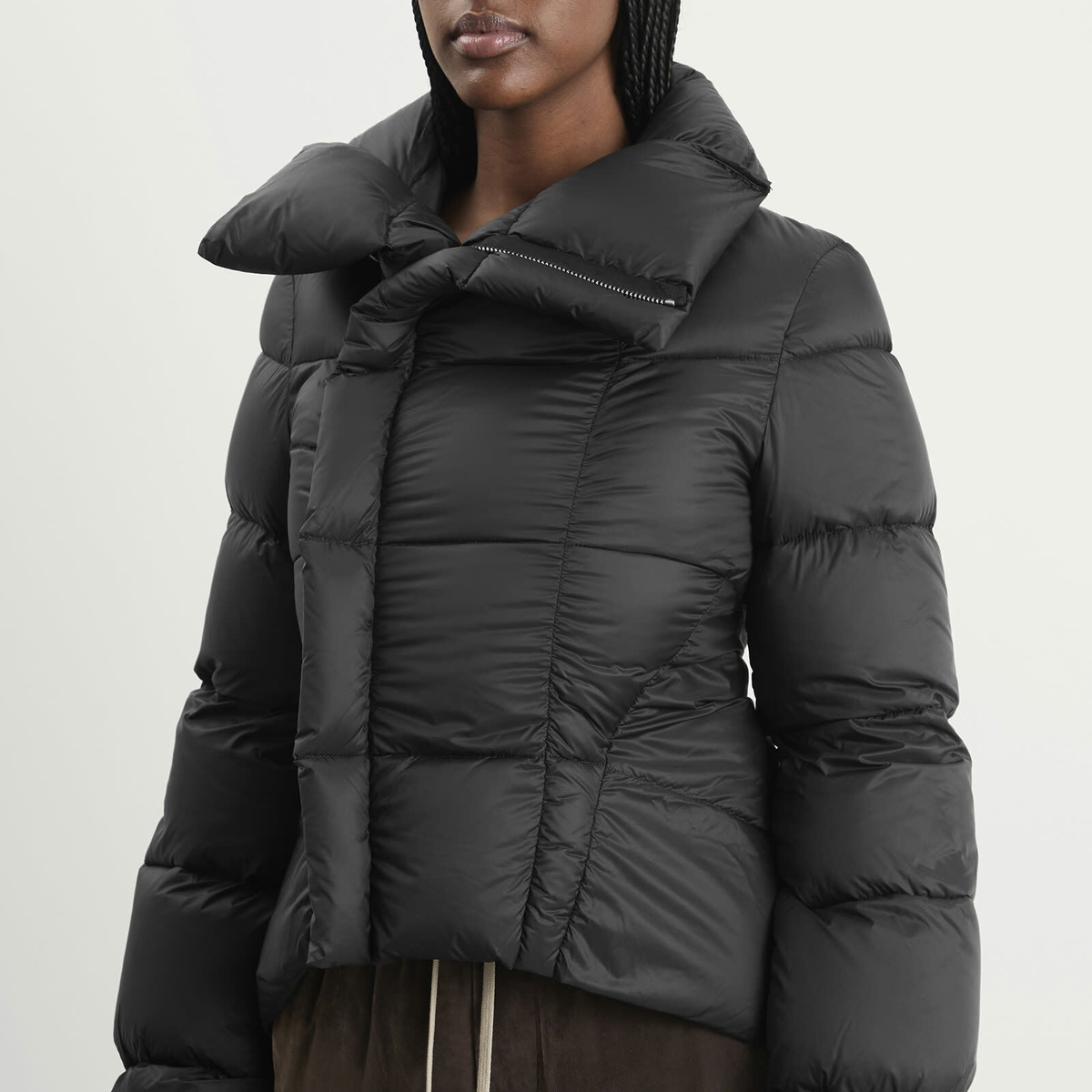 Rick Owens Women's Naska Duvet High Neck Padded Jacket in Black