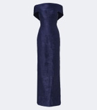 Marmar Halim Pleated off-shoulder gown