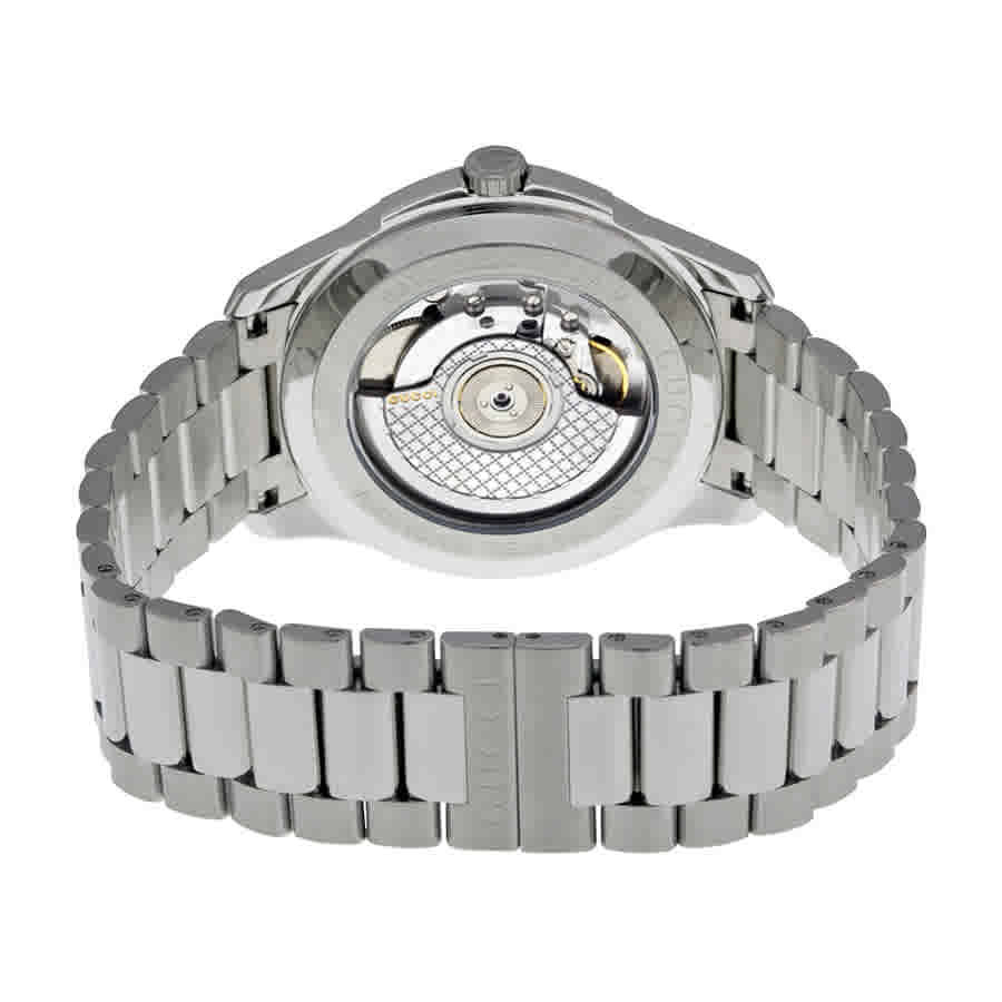Gucci Timeless Automatic Black Dial Stainless Steel Mens Watch YA126312