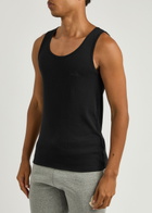 Boss Logo-embroidered Cotton Tank set of Three Black