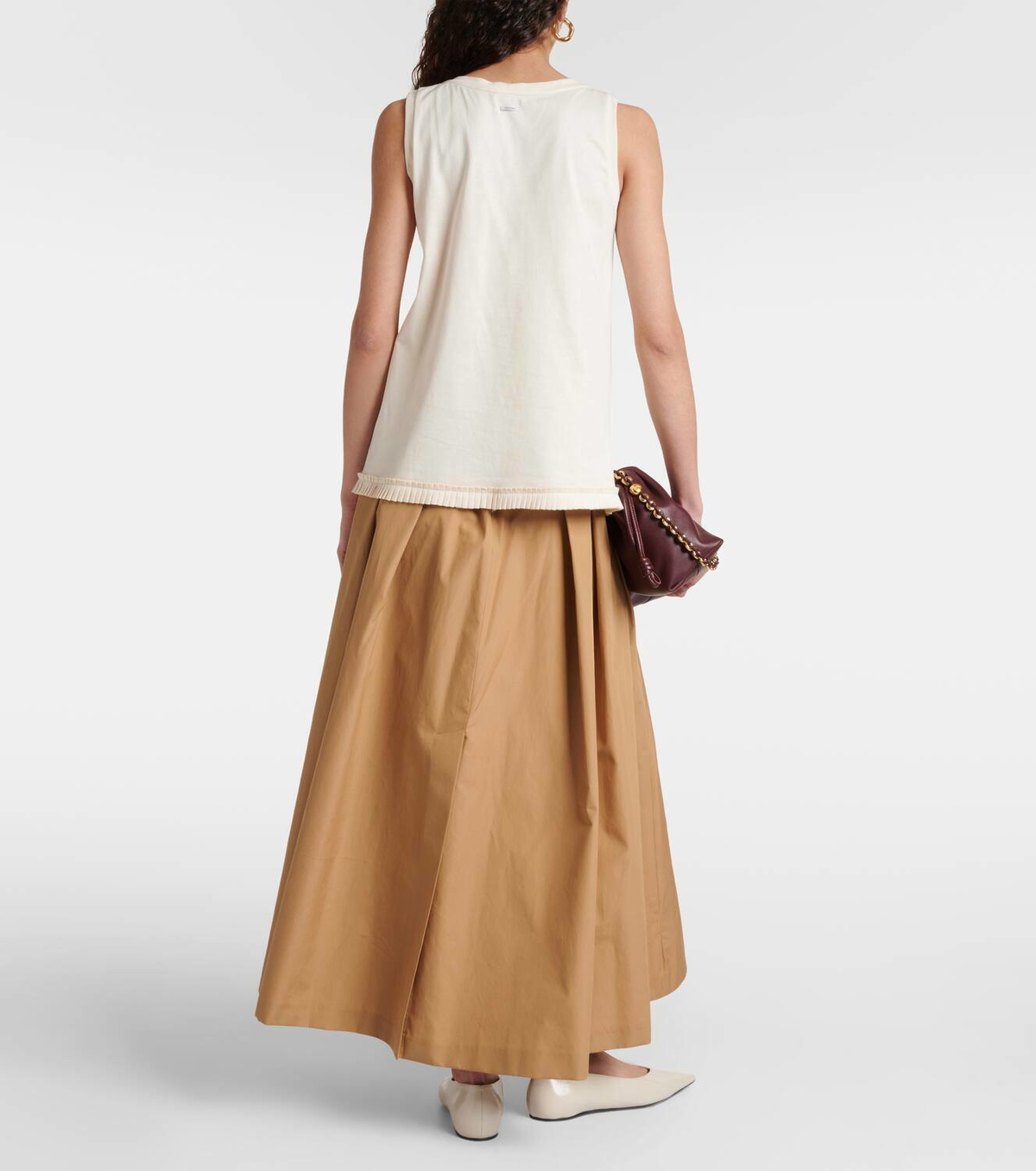 'S Max Mara Ruffled cotton jersey tank top