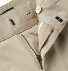 Fendi - Suede-Panelled Cotton-Gabardine Shorts - Neutrals