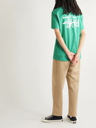 STÜSSY - Logo-Print Cotton-Jersey T-Shirt - Green