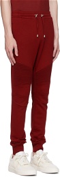 Balmain Red Paneled Sweatpants