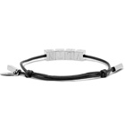 Valentino - Valentino Garavani Logo-Engraved Ruthenium and Leather Bracelet - Black