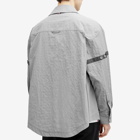 Thom Browne Men's Oversized Tonal Shirt Jacket in Light Grey