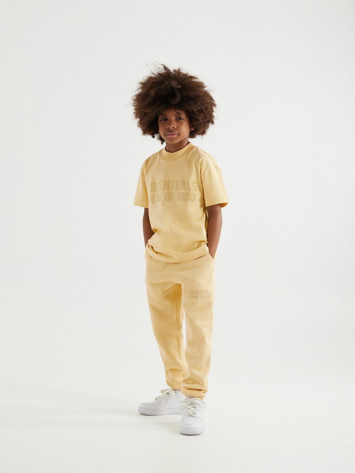 Fear of God Essentials Kids - Logo-Appliquéd Cotton-Blend Jersey Sweatpants  - Yellow Fear Of God