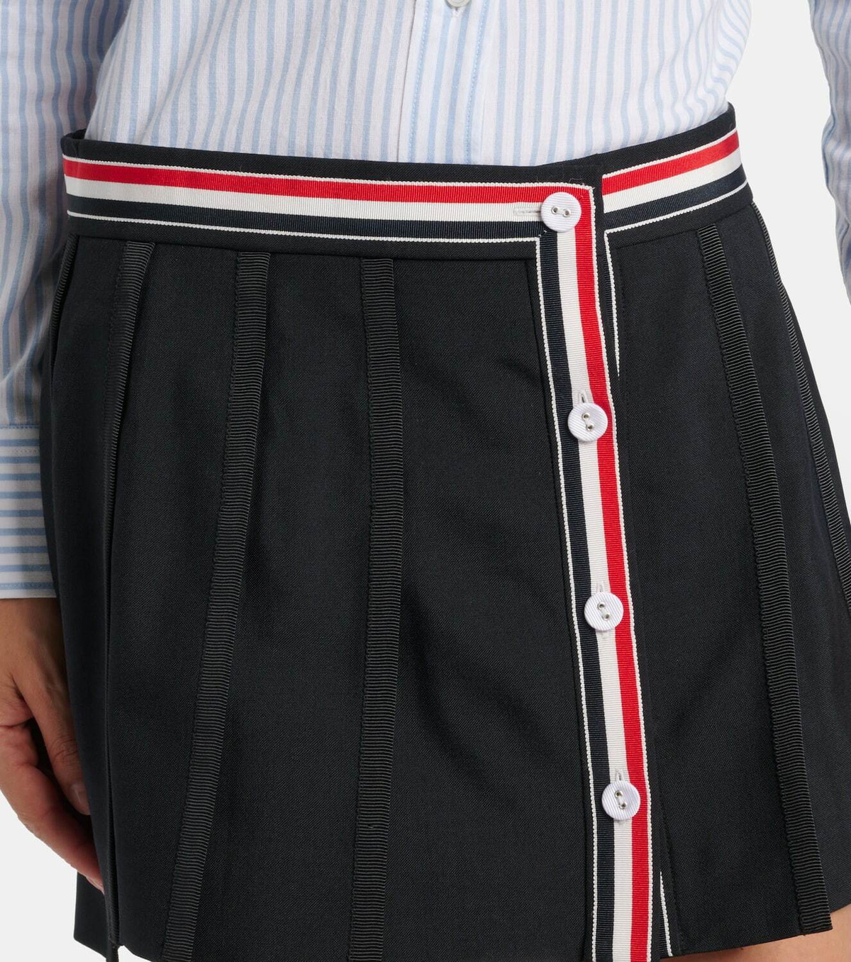 Thom Browne Asymmetric wool-blend miniskirt