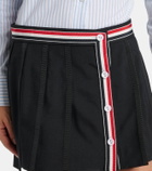 Thom Browne Asymmetric wool-blend miniskirt