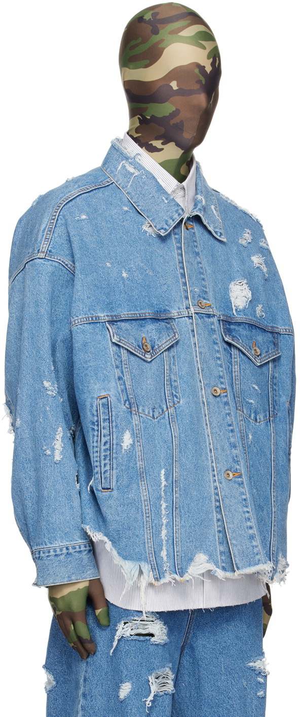 Doublet Blue Destroyed Denim Jacket
