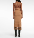 Dodo Bar Or Liz fringe-trimmed cotton midi skirt